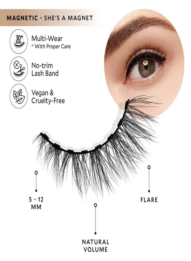 Velour Magnetic Eyelashes, Luxurious False Lashes, Reusable Eyelashes, Wear up to 30x & Vegan, All Eye Shapes, Natural Lashes, Magnetic Eyeliner not Included (She's A Magnet) - Image 3
